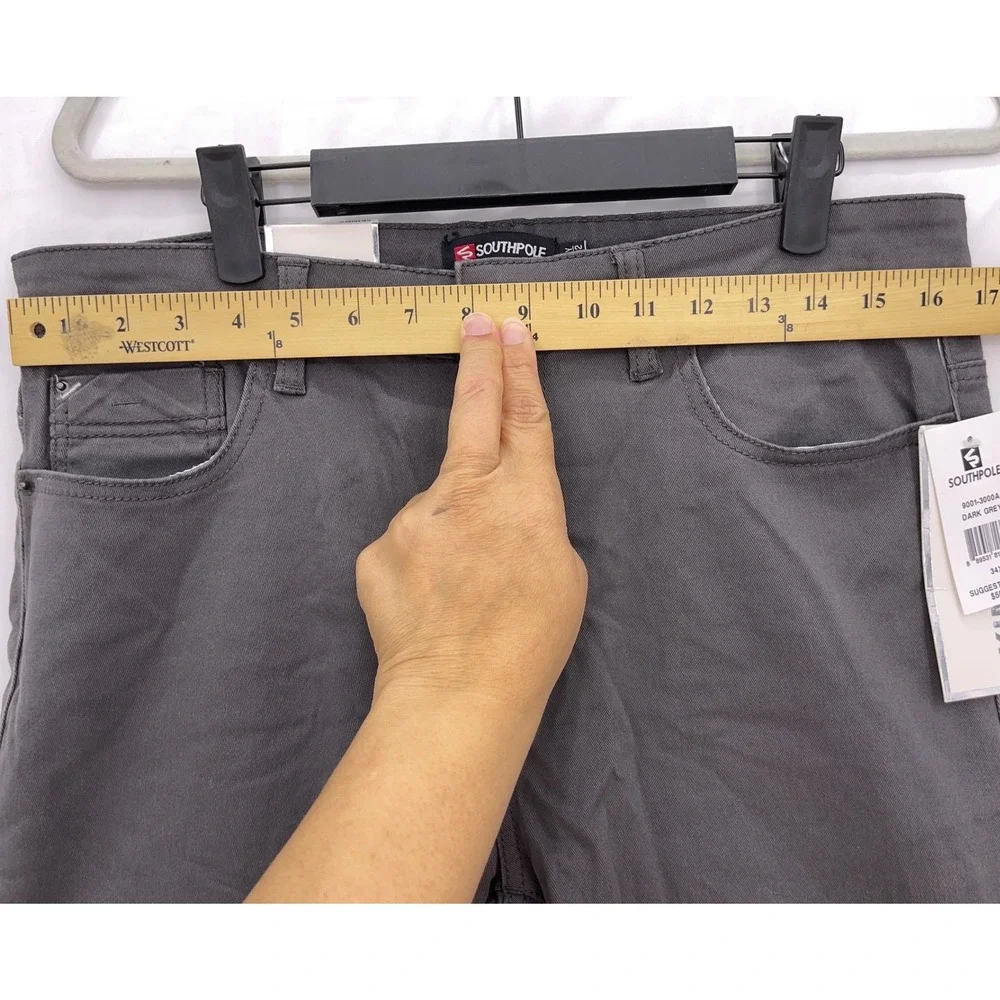 Southpole Dark Grey Skinny Pants 34x32 Active Flex 4-Way Stretch Low Rise